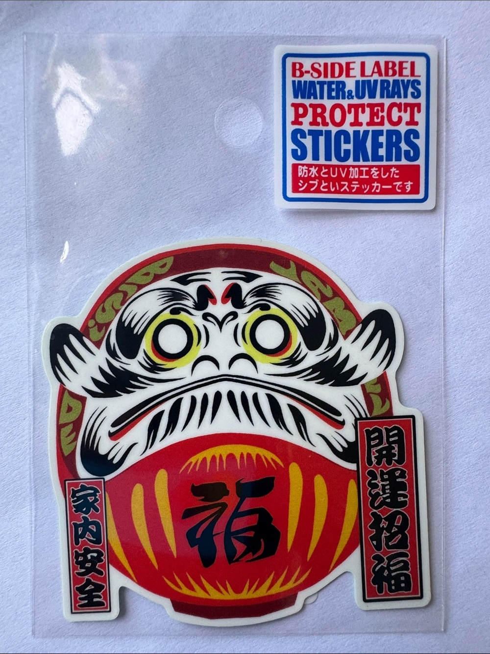 Red Daruma Good Luck Sticker -
